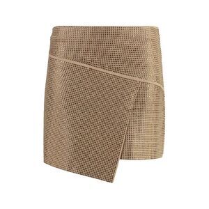ANDREADAMO Embellished Wrap Mini Skirt Women GOLD Skirts